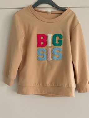 Big Sis Embroidered Crewneck Sweatshirt - Beige